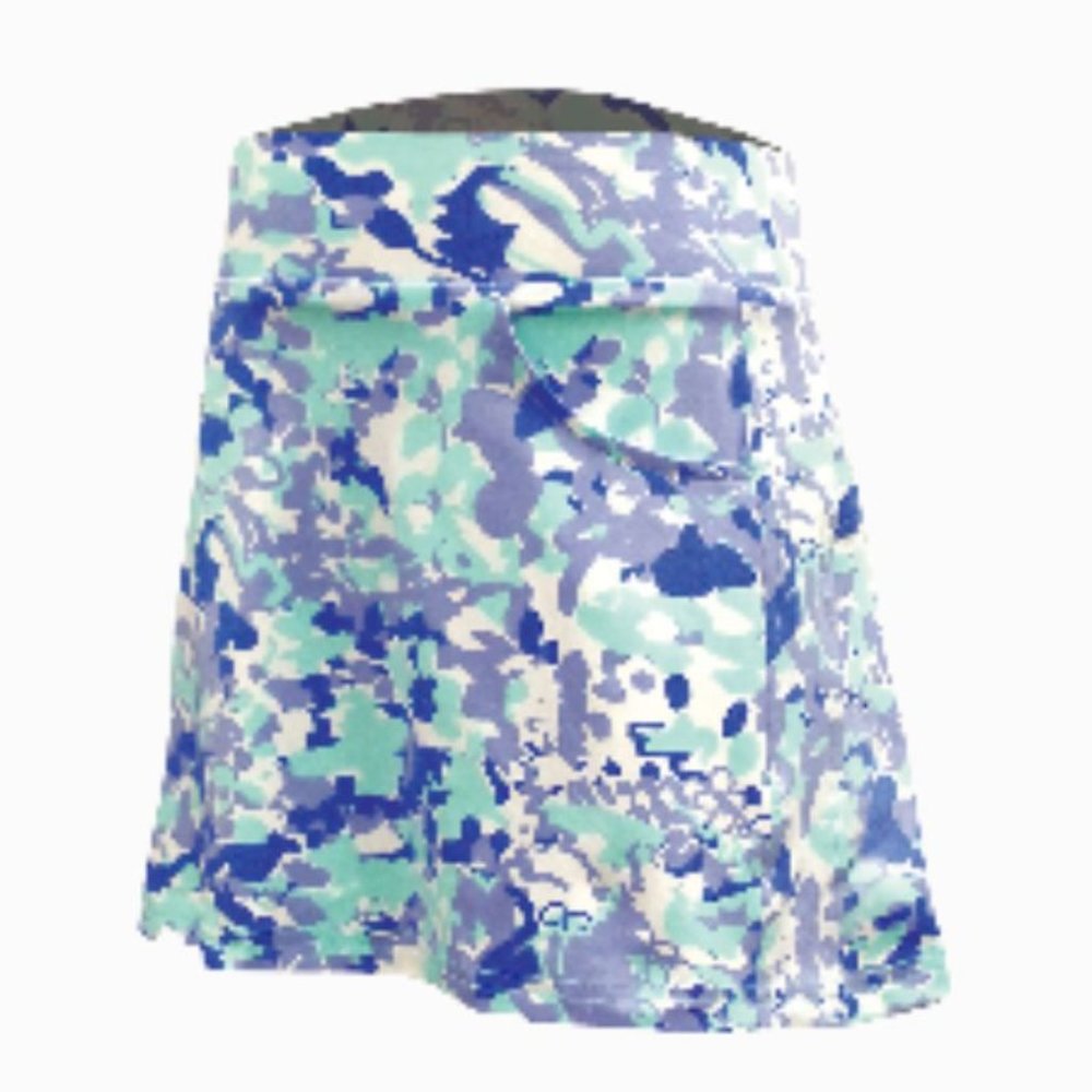 Garb Blue/Purple Watercolor Print UPF Protective Golf Skort Skirt